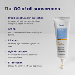 Buy Ultra Matte Dry Touch Sunscreen Gel SPF 50 PA++++ – Re'equil