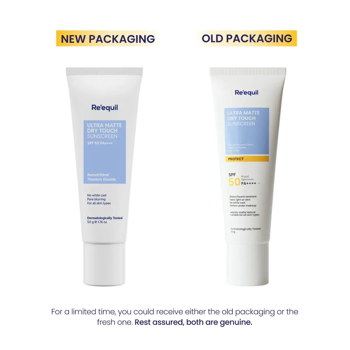 Buy Ultra Matte Dry Touch Sunscreen Gel SPF 50 PA++++ – Re'equil
